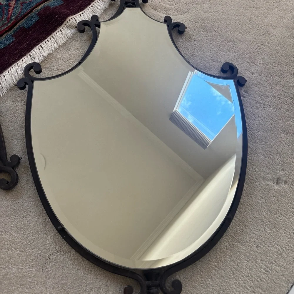 Elegant french beveled LARGE Black Wall Mirror Set of 2